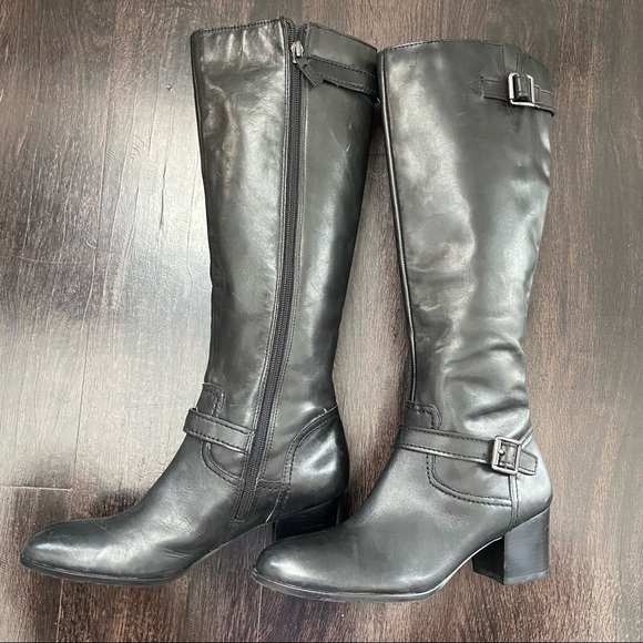 Franco Sarto Opera Black Riding Boots NEW - Size 8 - Picture 6 of 11